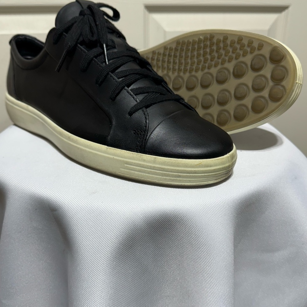 Ecco Cap Toe Soft 7 Casual Sneaker Leather Black Size 10 (44)